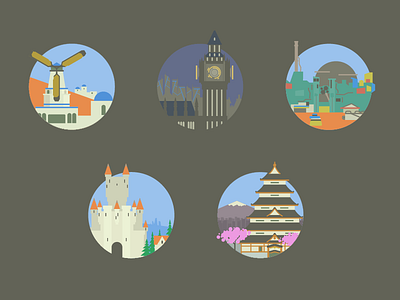 Overwatch Map Icons flat game icons minimal muted colors overwatch