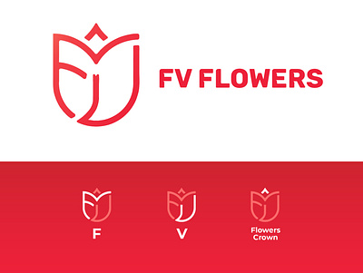 FV Flowers Logo branding design flowers bouquet flowers logo flowers shop logo logo branding monogram simple logo