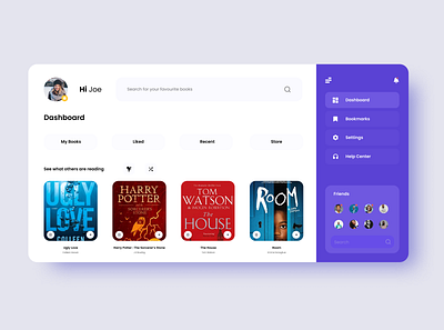 Opus - Online Book Library Dashboard app bookapp design ui ux website