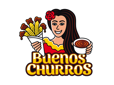 Buenos Churros character churros girl illustration logo mascot