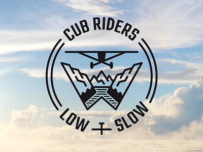 Cub Riders Logo bush flying bushflying mountains nature personal logo plane w