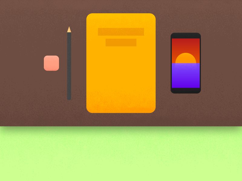Working Desk design illustration flat work writing pencil desk working