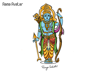 Rama Avatar adobedraw avatars dasavatharam digital diwali illustration ipadpro lord vishnu ramar traditional art vector