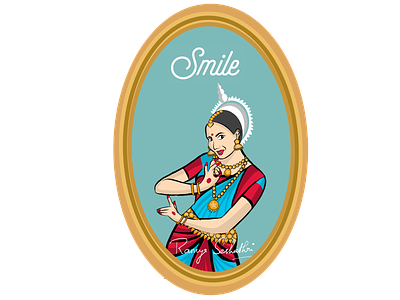 Smile expressed in Indian dance form Odissi adobedraw applepencil digital expression illustration indian art indian dance form navarasam odissi smile traditional art vector
