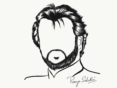Unique Hairstyle Personalities - Rajinikanth adobedraw applepencil digital hairstyle illustration personalities rajinikanth unique vector