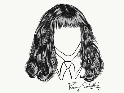 Unique Hairstyle Personalities - Hermione Granger adobedraw applepencil digital hairstyle harry potter hermoine illustration ipadpro personalities unique vector