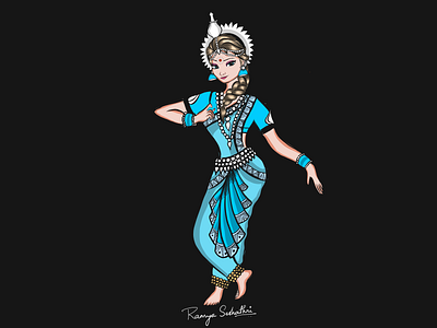 Princess Elsa posing for Odissi Dance