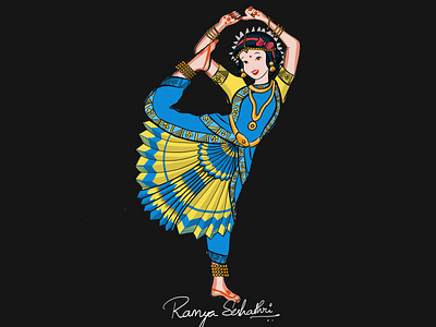 Princess Tiana(Snow white) posing for Bharathanatyam dance form adobedraw applepencil bharathanatyam digital disney princess illustration indian art indian dance form ipadpro snow white tiana vector