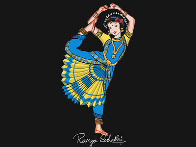 Princess Tiana(Snow white) posing for Bharathanatyam dance form