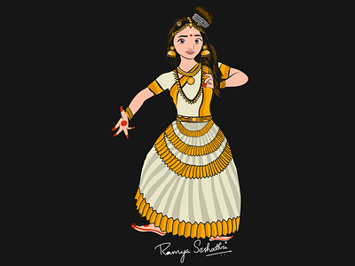 Princess Moana posing for Mohiniattam dance