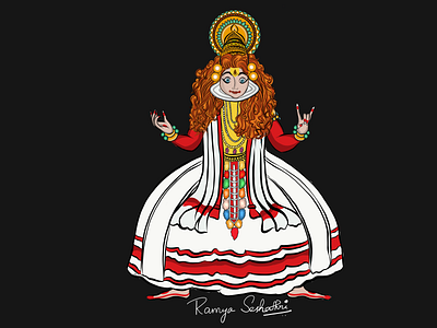 Princess Merida(from Brave) posing for Kathakali dance adobedraw applepencil brave digital disney princess illustration indian art indian dance form ipadpro kathakali merida vector