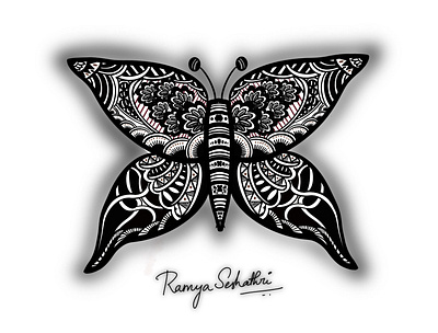 Butterfly - Digitangle butterfly digital digitangle zenart zentangle