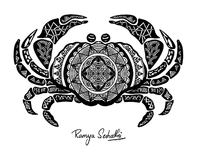 Crab in Zentangle