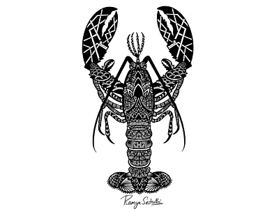 Lobster in Zentangle applepencil digital digital art digitalart digitangle illustration ipadpro lobster sea food zentangle