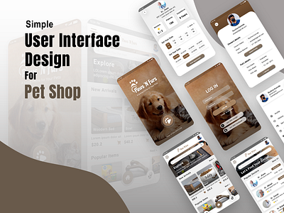 User Interface for Pet Shop app design ui ux