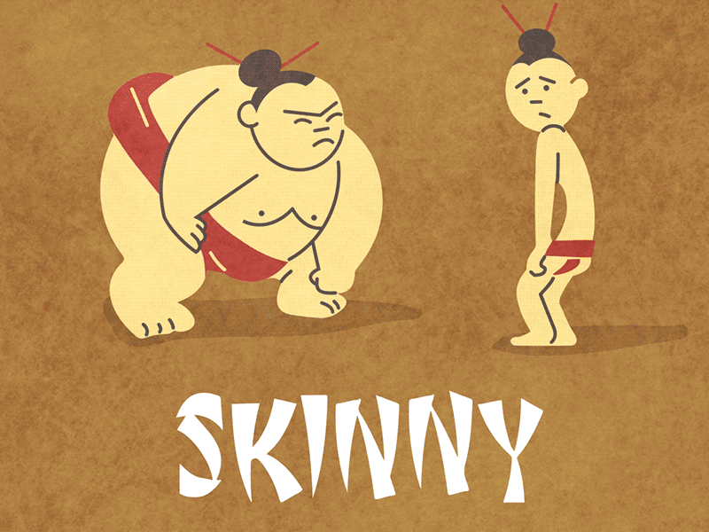 Skinny Concept illustration potbelly sandwich skinny jeans sumo wrestler