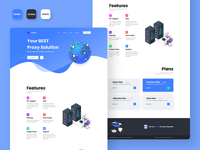 Proksies - Prototype for a proxies service Website graphic design homepage landing page design prototype proxies tech ui web design website