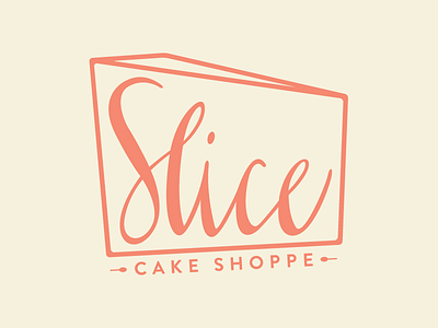 Slice Cake Shoppe Logo brandon grotesque cake handwritten lettering logo script slice spoon