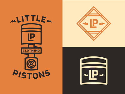 Little Pistons Logo Concepts brand branding children clothing good news sans kids logo piston shirt shirts tee tees