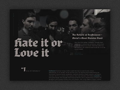 52 Layouts — 05 article black metal deafheaven editorial layout moyenage quercus quercus sans sketch ui website