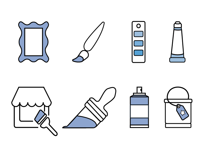 Paint Icon Set infographic illustration vector icons simple icon set paint
