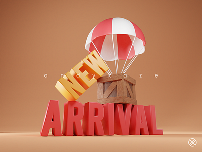 3D Design - New Arrival 3d ads advertising blender box crate hot air balloon marketing new arrival nft