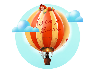 Balloon&clown balloon cloud clown illustraion killing eve noise texture sorry baby villanelle