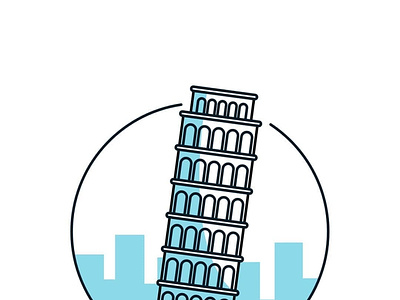 Leaning Tower design illustration