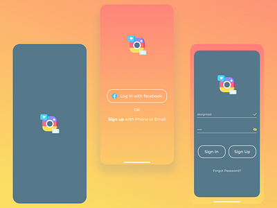 Instagram Redesign- launch page, Sign in/Sign up pages 3d animation brand redesign branding design graphic design illustration ui