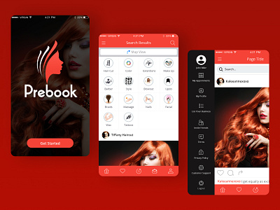 Prebook - Hair saloon Mobile App android app hair hair cut mobile app saloon uiux