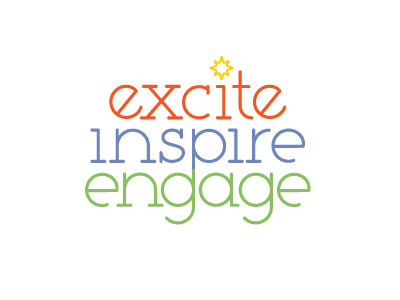 Excite, Inspire, Engage design google logo