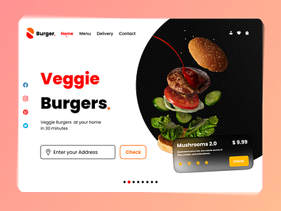 Food Web UI Design branding burger food graphic design inspiration typography ui ux web