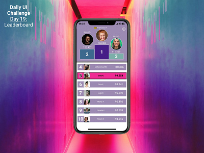 Daily UI - 019: Leaderboard app design figma graphic design illustration ui ui design
