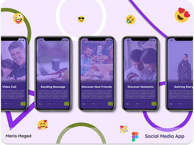 Onboarding Screen (Social Media App) app chat app design mobile onboarding screens social social media app ui uiux