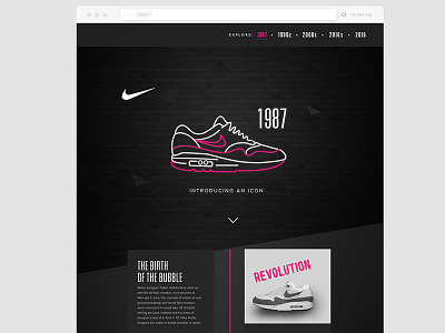 Nike Air Max timeline animation css neon timeline trainer