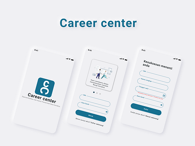 Career Center Mobile App | finding jobs to help villagers 3d graphic design login logo register splash screen village villager villagers villages