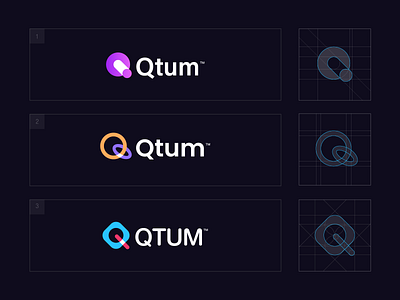 Qtum logo exploration branding crypto logo cryptocurrency fintech logo logo design logo exploration logo grid logo grids q q letter q logo startup startup logo tech logo vibrant