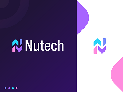 Nutech abstract app icon brand identity branding ecommerce fintech logo design logo designer modern n letter n logo negative space network startup tech logo token