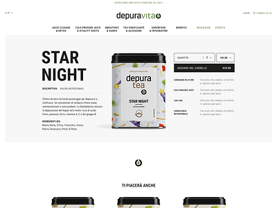 Product Page - Depuravita clean design product page tea