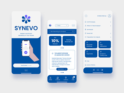 Synevo Laboratory | App Design app branding design figma graphic design logo minimalism mobile typography ui ux vector