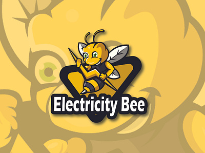 Electricity bee icon illustration logo vector
