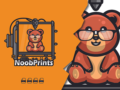 NOOBPRINTS 3d animation branding graphic design logo mascot