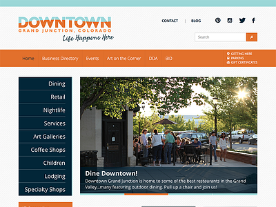 Downtown Grand Junction Website flat open responsive website