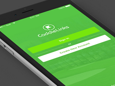 Caddielinks Login app brand caddielinks flat golf interface login mobile scorecard ui user