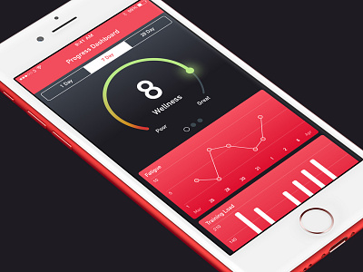 Get Fit App app black dashboard fitness gym health ios mobile red ui workout