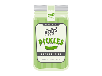 Pickle jar illustration jar mason packaging pickles vector