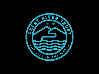 Watershed Badge RIP badge illustration killed logo monoline mountains rip river trust vector water watershed