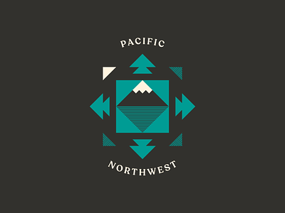 Pacific Northwest badge cascade compass illustration mountain northwest oregon pacific t shirt vector