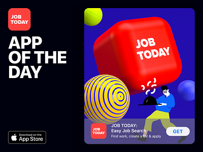 JOB TODAY: We are App of the Day app of the day cv design illustration mobile mobile app product design ui ux
