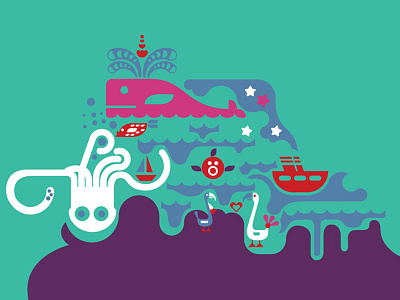 ABC children graphics illustration octopus sea